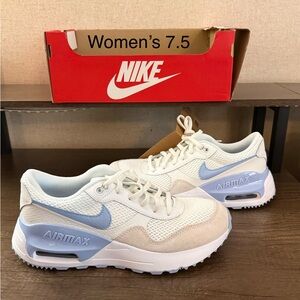 Nike Women's Air Max White and Blue Sneakers
